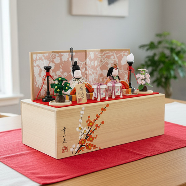 幸一光 とのとひめ 木目込み 桐箱セット　親王飾り